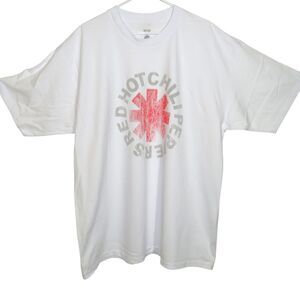RHCP Red Hot Chili Peppers Band Tee White Heavyweight Cotton Tee Unisex Small